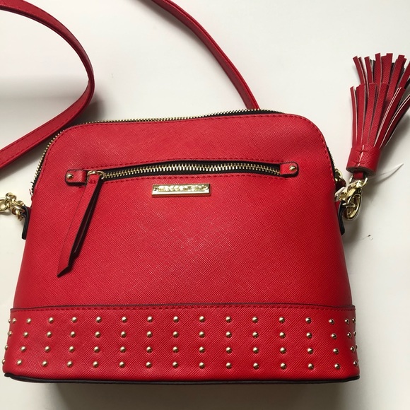 Madden Girl Red Gold Studded Crossbody Purse - Picture 2 of 2